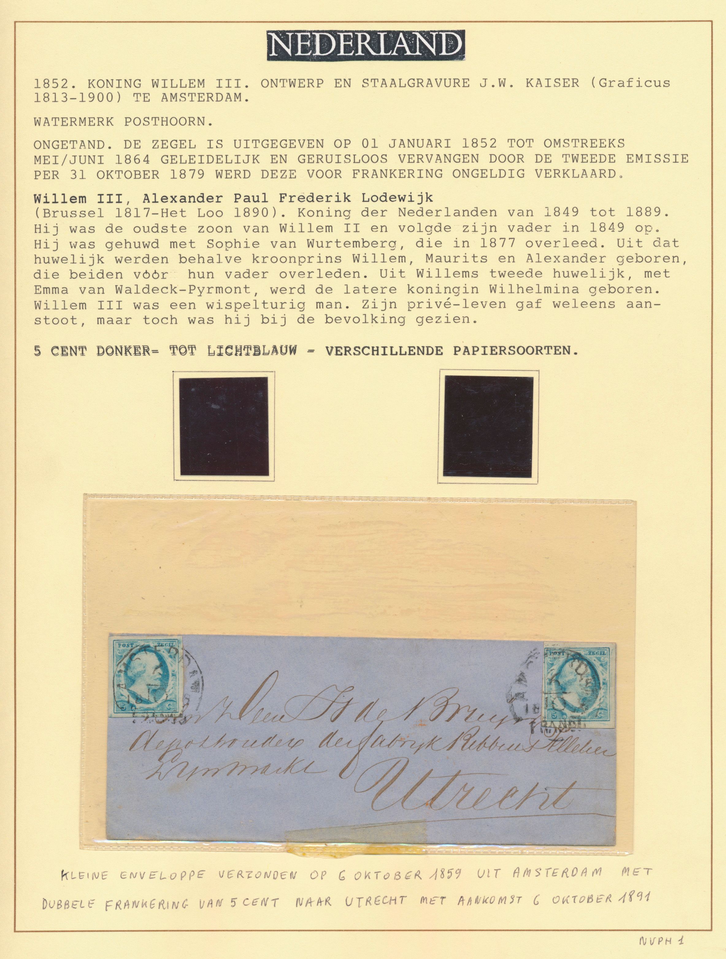 1859/1891 Mooie verzameling poststukken, alle met beschrijving, diverse enkelfrankeringen w.o. met n° 6, 23, 24 en 26, 12 stuks, zm/m
