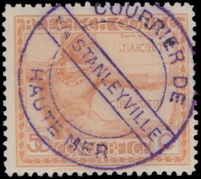 COURRIER DE HAUTE MER / SS STANLEYVILLE cancel in violet on 50c Floor issue, scarce, vf