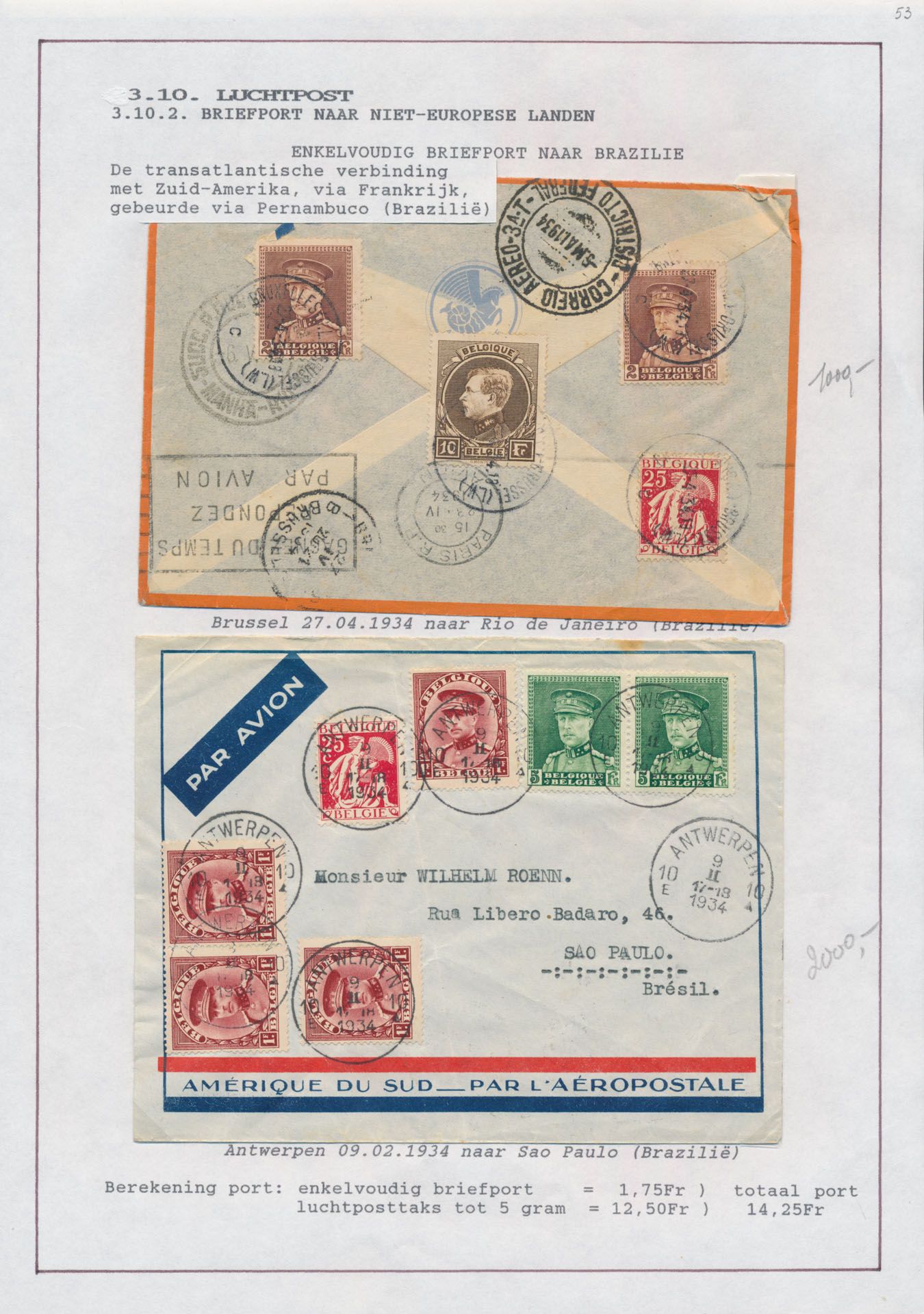 Cérès and Mercury, very extensive exhibition collection in 16 albums with 1957 postal items on self-made sheets with letters, receipts, cards, including many far destinations, including LP, registered letters, letterheads, ZK, TX, etc., splendid lot!, vf/f 
