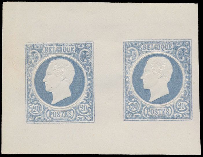 STES 0849/0853 and 0855 Unadopted design by Delpierre, all by Moriz, pairs on small sheetlet, medium white baton paper, vf 