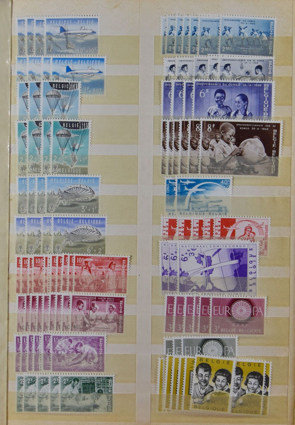 1850/1968 Uitgebreide voorraad in 2 insteekboeken, klassiek gest., nadien **/* w.o. 221/33 *, 1° Orval **/*, jaren '50 veel **, wat nominaal, zm/m/ntz