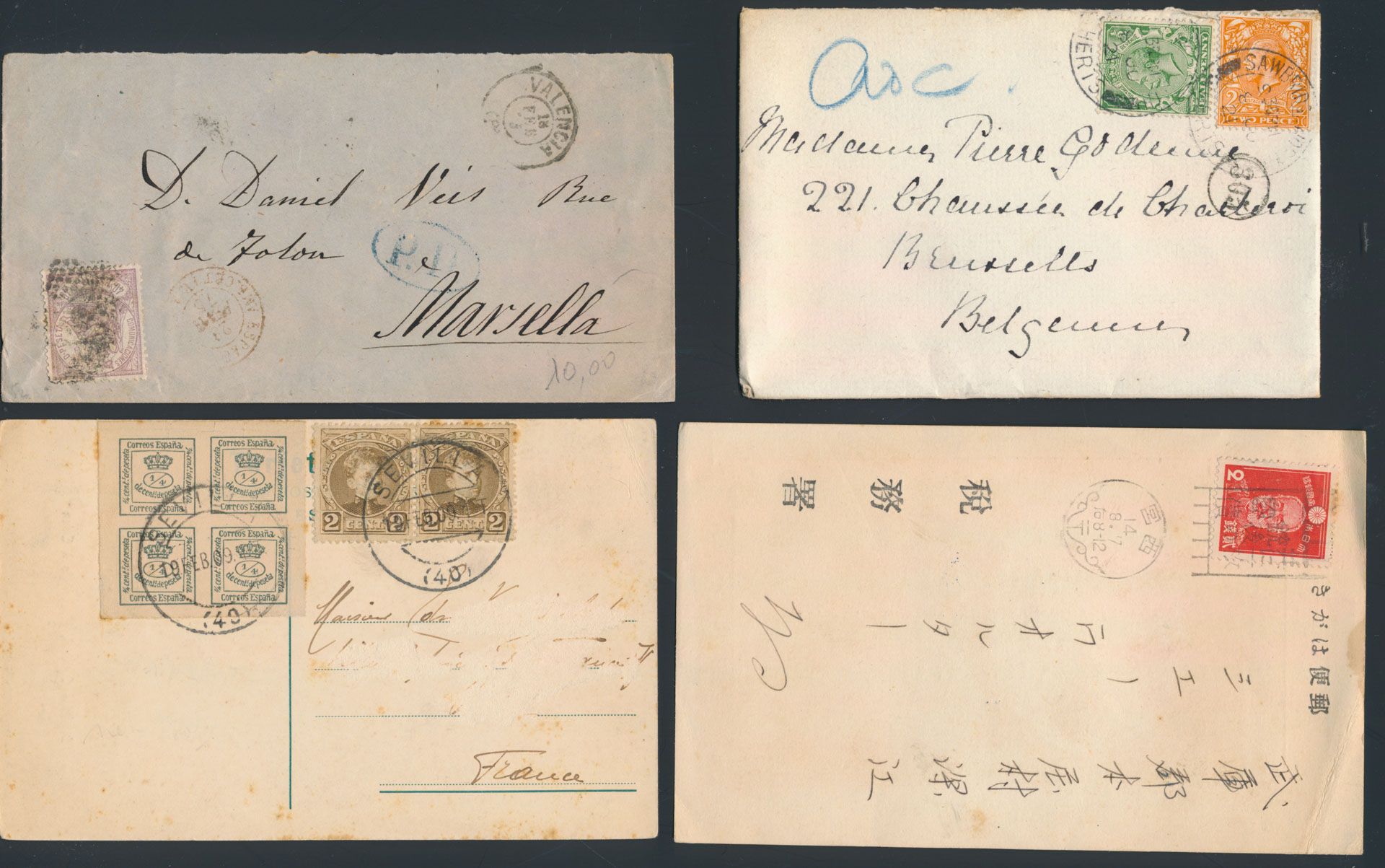 Accumulation 335 letters from 1850 including Commonwealth, Asia, etc., vf/f/to be checked