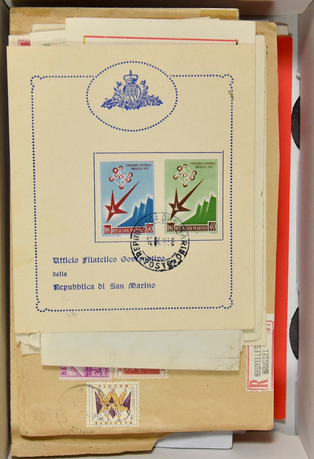 EXPO Bruxelles 1958, petite accumulation d'envois postaux, tb/b.