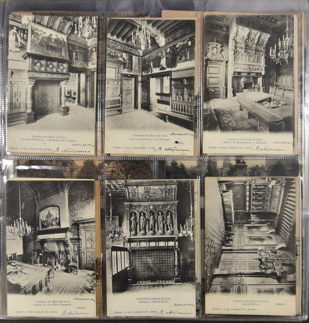 Diverse plaatsen, w.o. Antwerpen, de Kust, Ieper, Brussel, enz... in modern album (+/- 300 stuks)