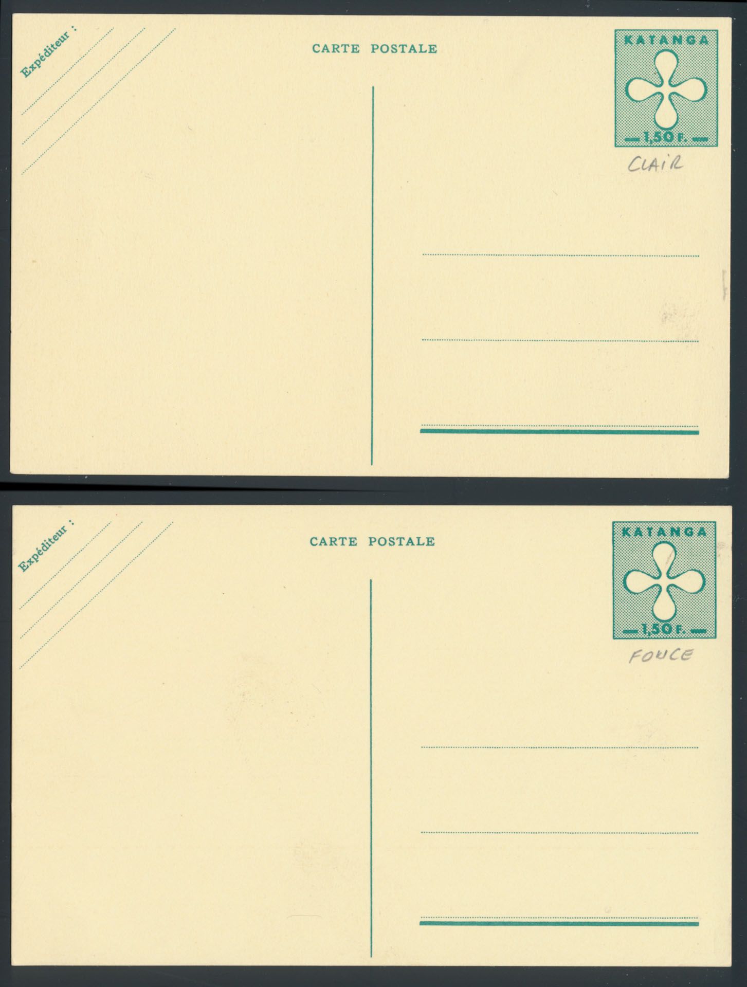 Postal stationeries Stibbe CP 2 (2x) and 3 (2x), mint, both with light and dark shades, uncommon, vf