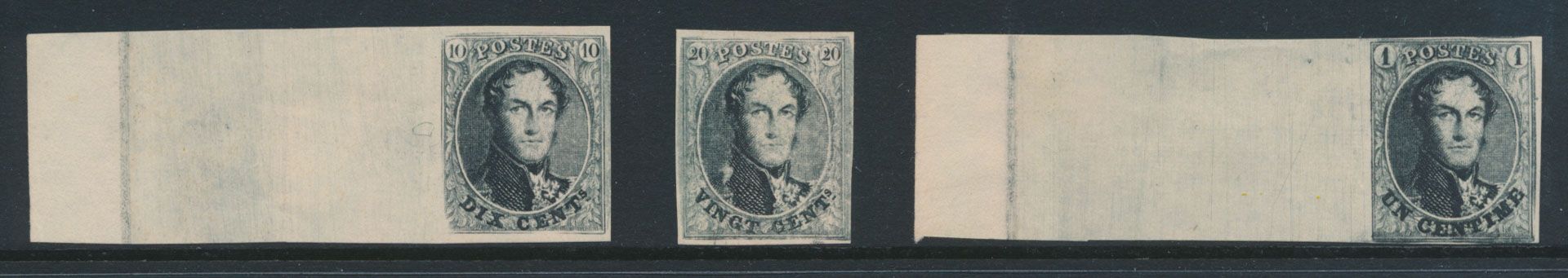 3 herdrukken 1929 op dun wit papier, inhet zwart, 
