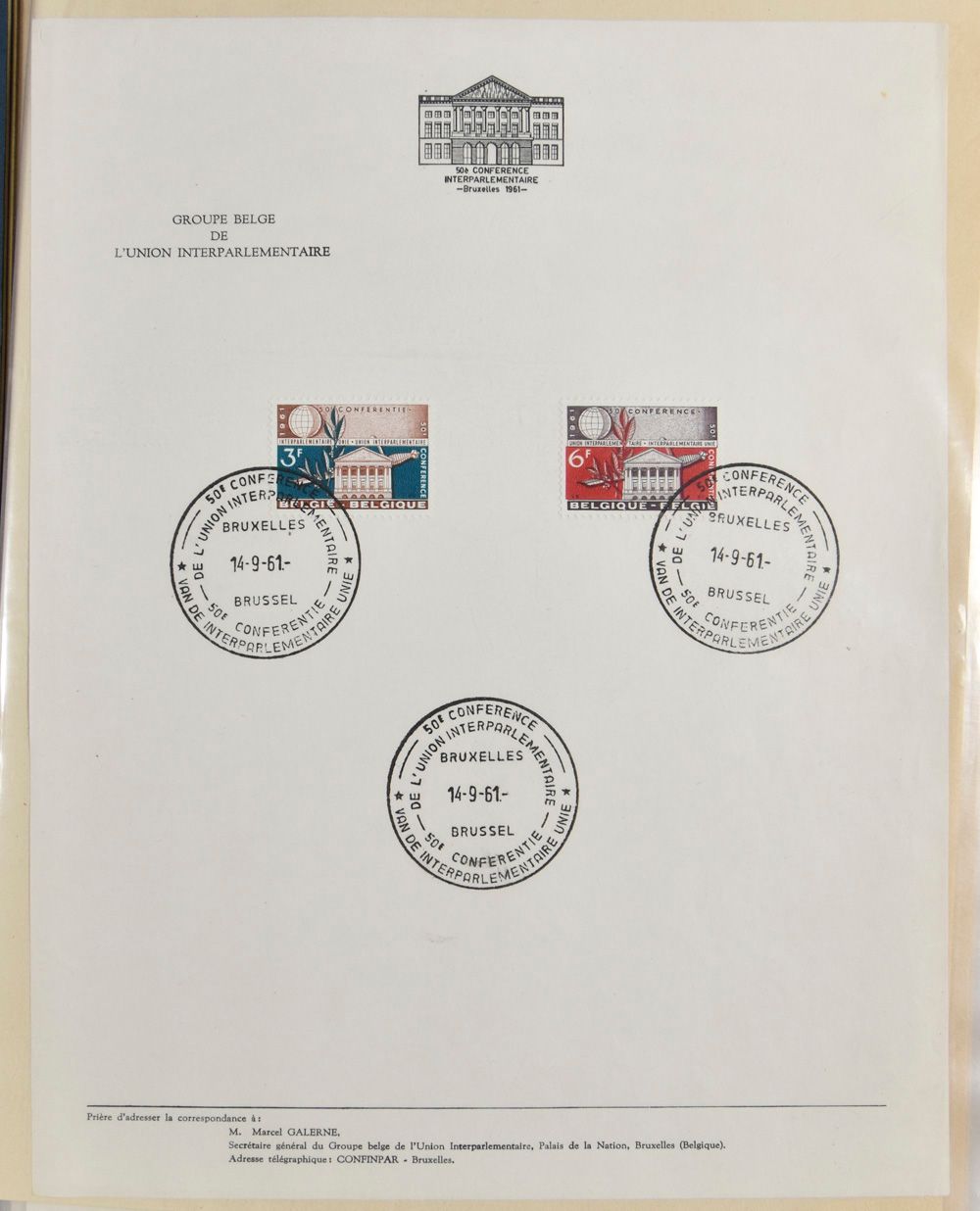 Verzameling in postfolders (1957/82)  en op HK, zm/m