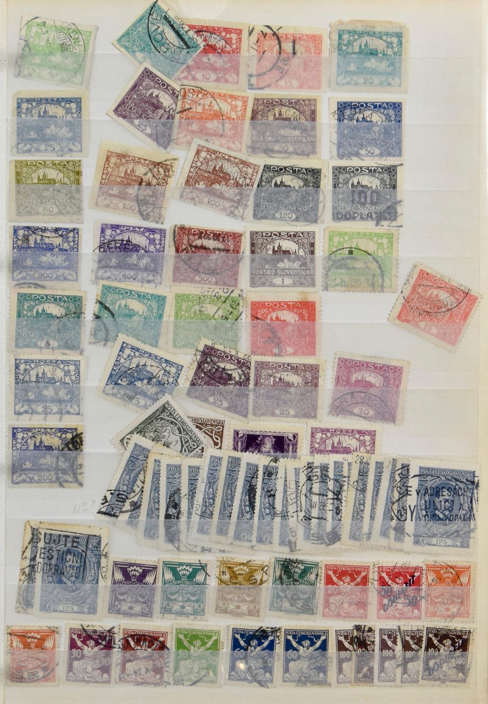 1918/1960 Uitgebreide voorraad in dikke insteekboeken, meest gestempeld, zm/m