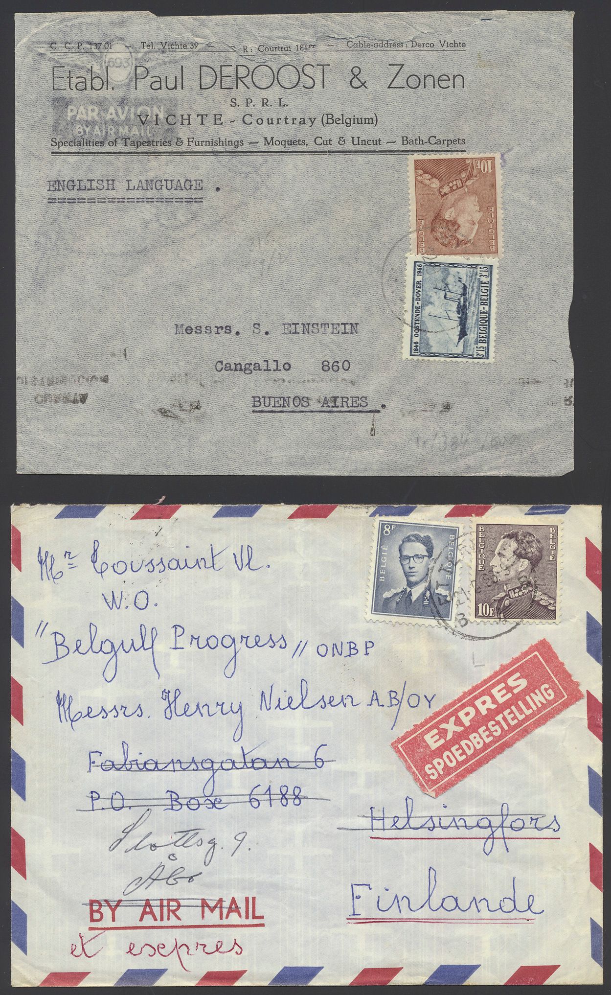 1924/2001 Samenstelling 30 brieven in map, w.o. LP, expres, censuur, zm/m 