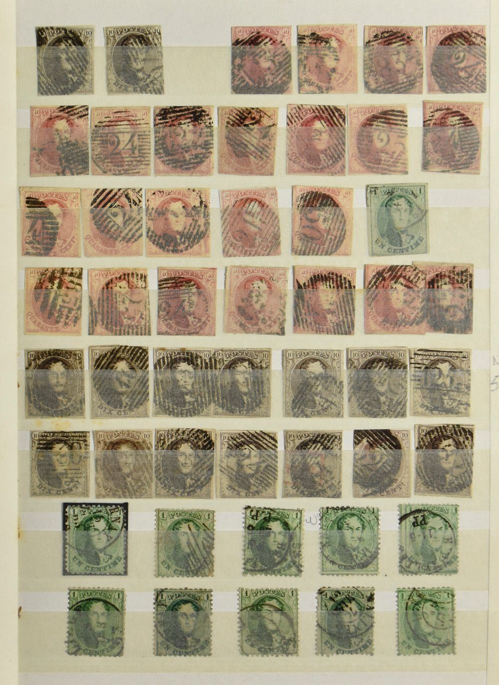 Accumulation de médaillons, dentelés et non dentelés, +/- 400 exemplaires, paires w.o. - joliment oblitérés - griffes etc., bon nombre de 