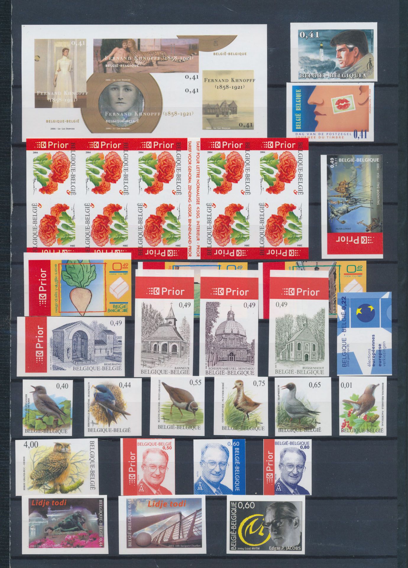 2004 volledig, met 11 blokken en 5 boekjes, zm (OBP €2.742,50)