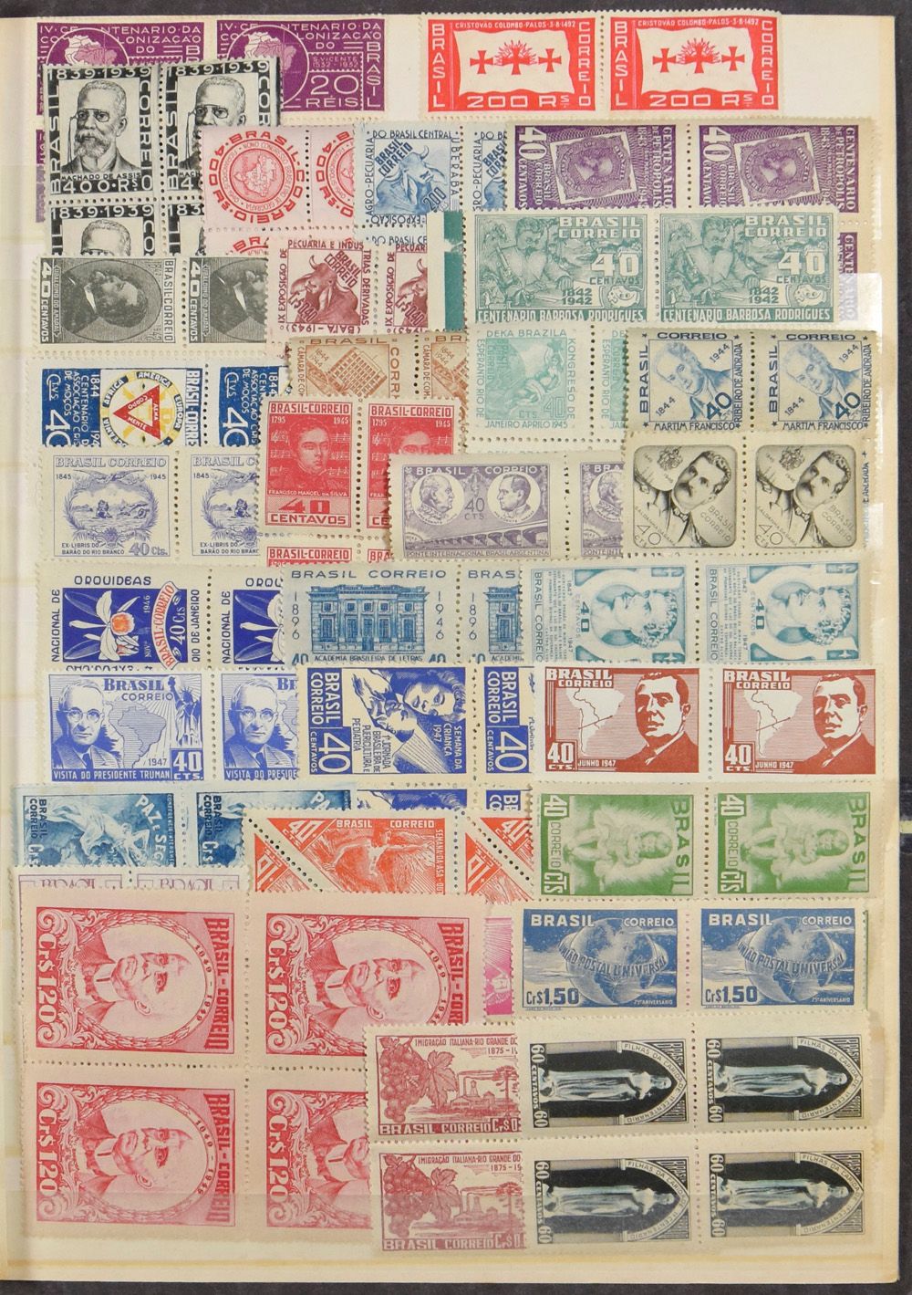 Zehntausende von Marken gelöst in Schachteln, Tüten usw., auch Brasilien ** Viererblocks, einwandfrei/schön/zu kontrollieren