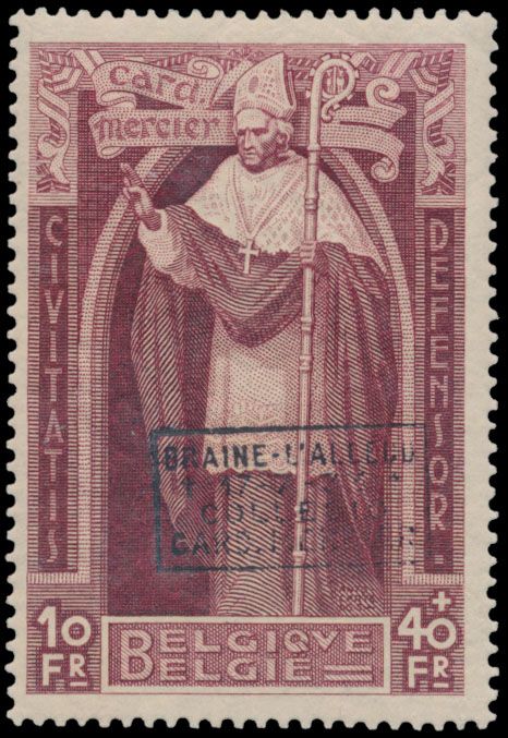 N° 374 A/K 'Braine L' Alleud' met fotocertificaat, zm (OBP € 2.700)