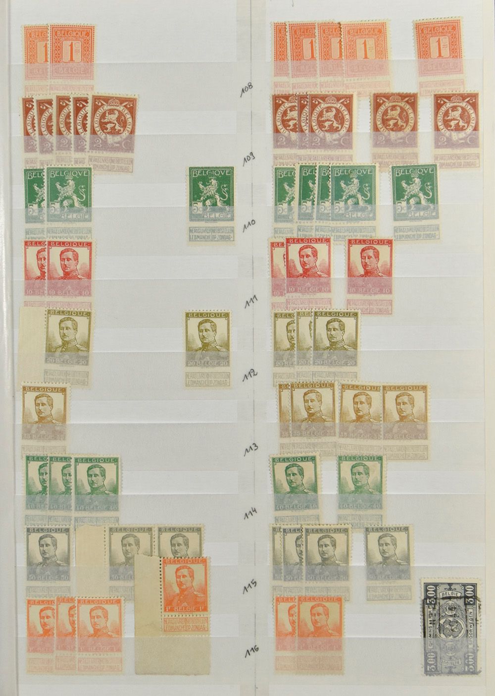 1912/1944 Dubbelbestand in insteekboek, met veel goede waarden en reeksen **/*, zm/m (Zeer hoge cataloguswaarde)