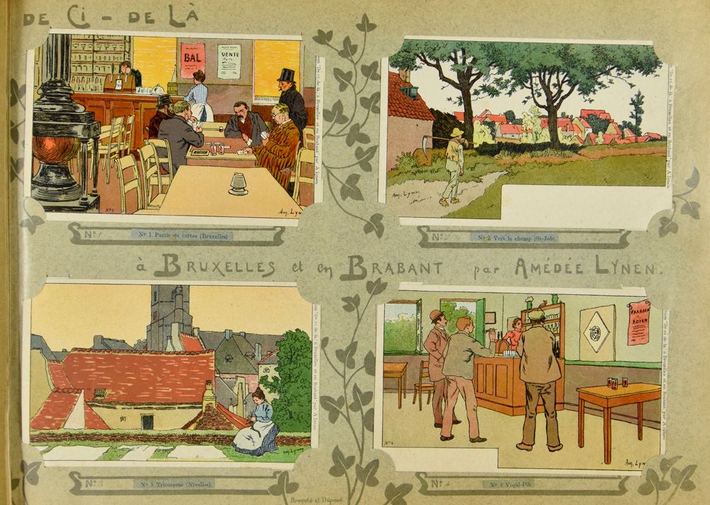 Illustrator : Lynen, oude kaarten, mooie samenstelling, (album licht beschadigd) (168 stuks)