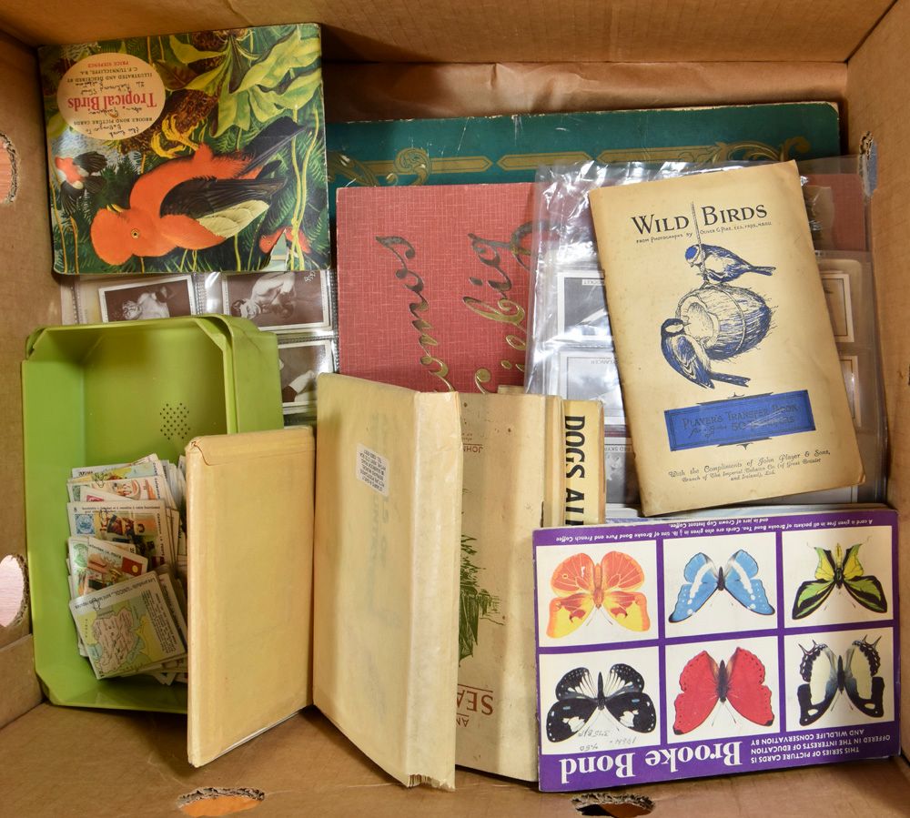 Diverse w.o. Liebig, Victoria, cigarette cards, boksers, in kleine mapjes, losse, enz...