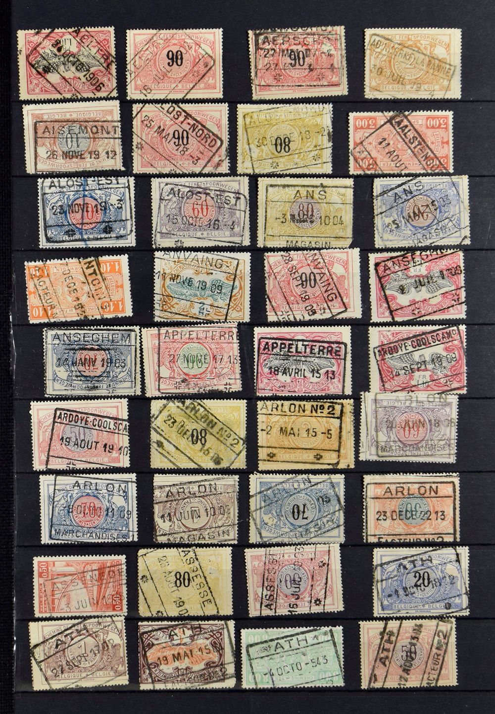 Collection of C-stamps on 717 stamps, classified from Aalter to Zwijndrecht, mostly before 1914, in stockbooks, vf/f