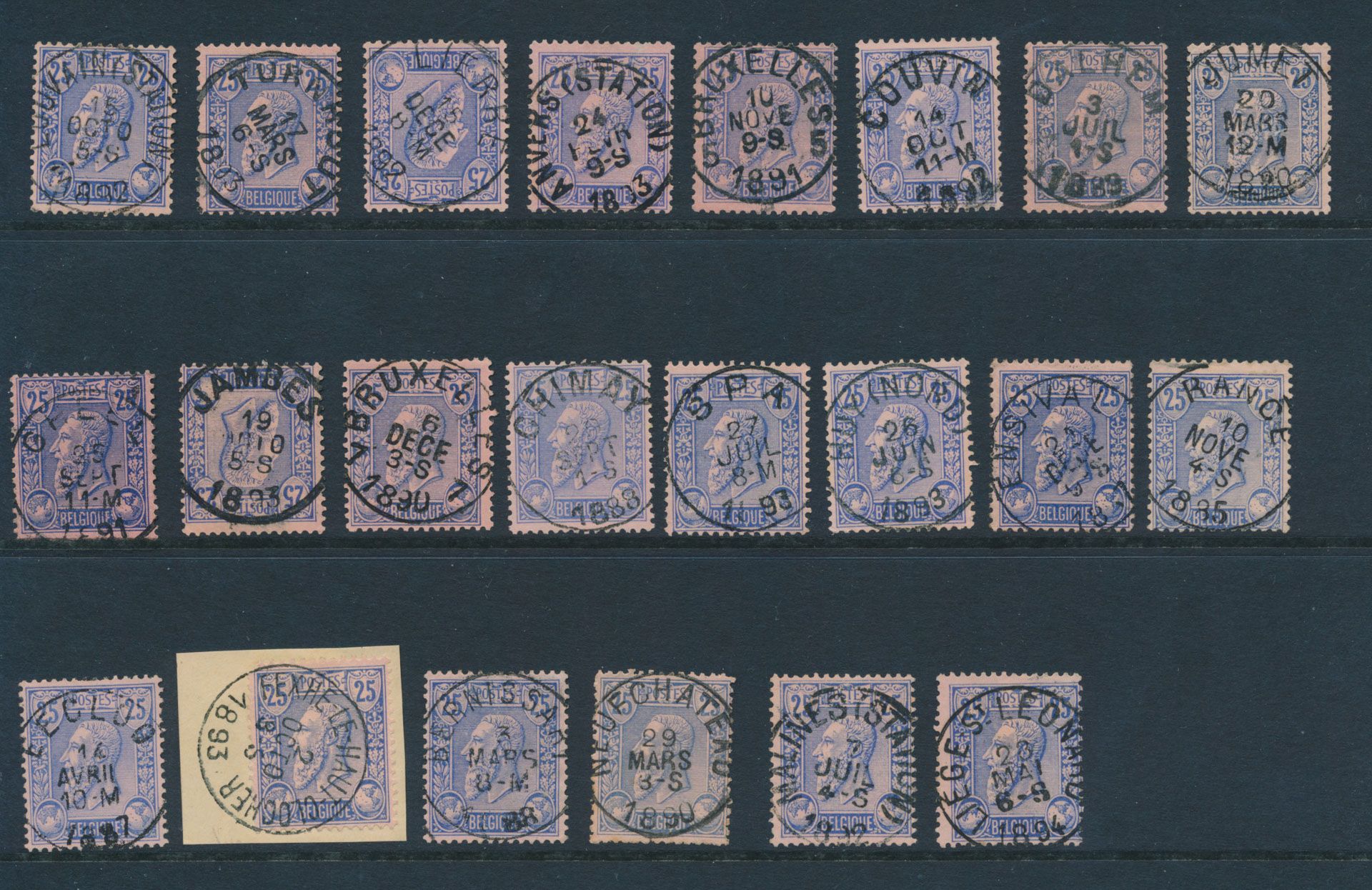 No 48, nice collection of centrally cancelled stamps (22 stamps), for the specialist stamp collector, vf