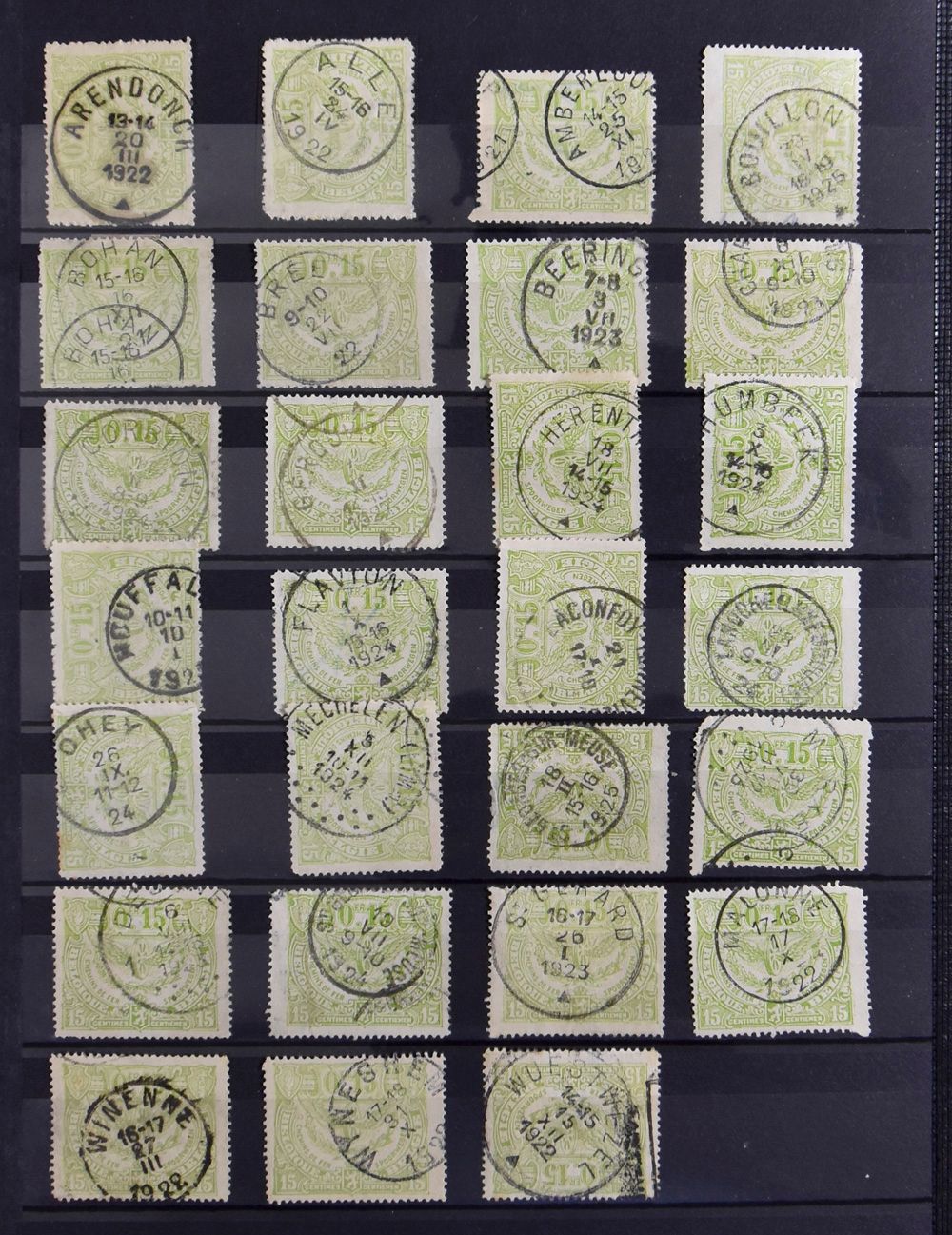 1915/1924 TR 58/127, collection 214 stamps all with round postmarks, including better ones in stockbook, vf/f/to be checked