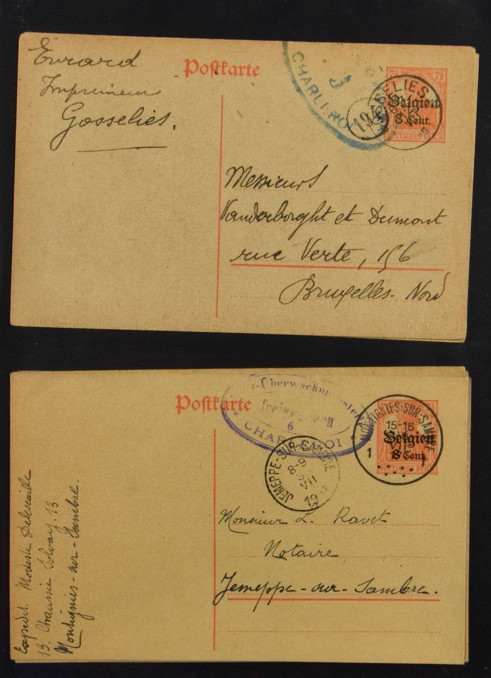 Duitse bezetting 1914/1918, n° 10, 84 stuks gelopen, vele mooie stempels, ook censuur, zm/m