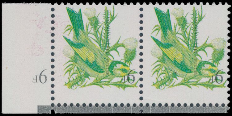 N° 2190-Cu '9 Fr Putter' (in paar), curiositeit 'Totale misdruk' spectaculair, zm.