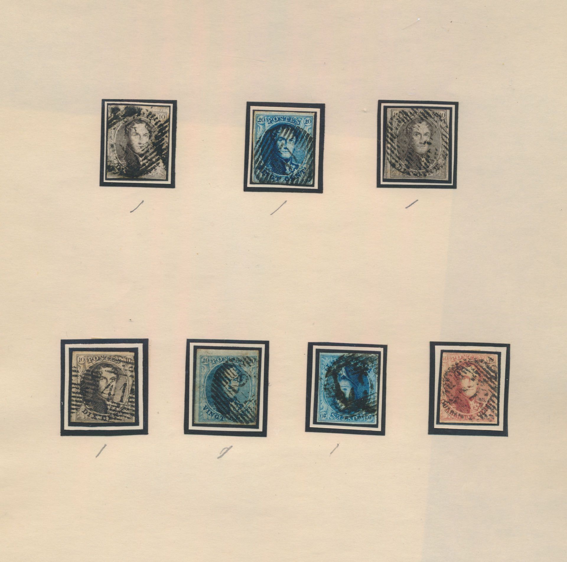 Kleine verzameling klassieke zegels (2 epauletten en meerdere medaillons), enkele betere stukken, voor de specialist, zm/m/ntz