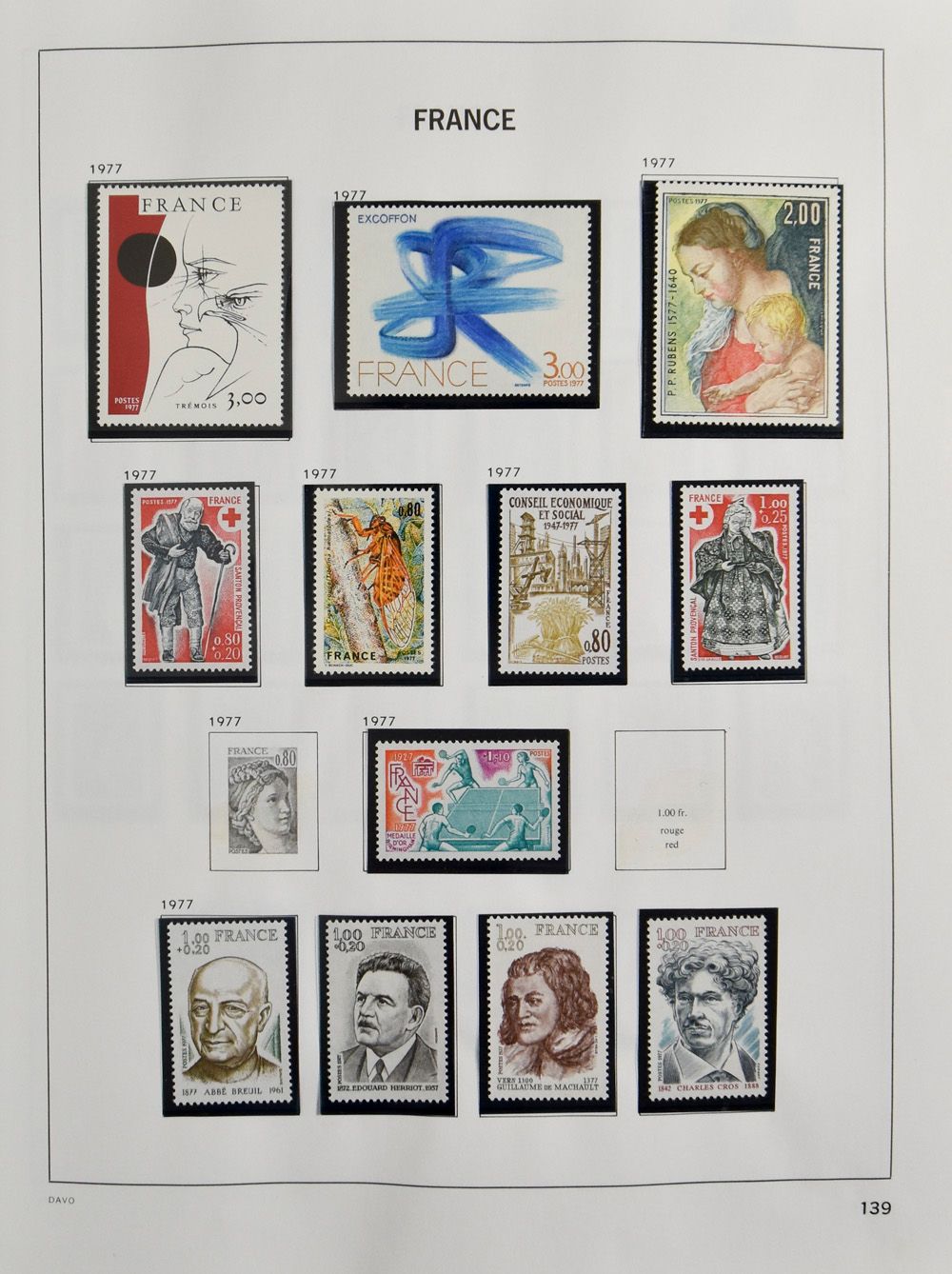 1977/1998, verzameling in Davoalbum (niet volledig), zm.