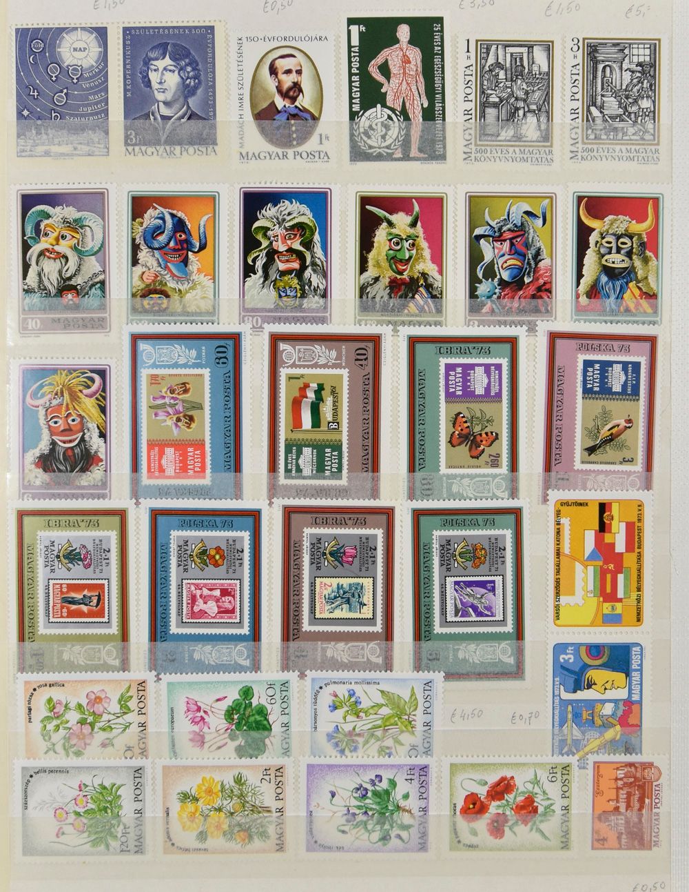 1965/1979 Verzameling waarbij themareeksen in insteekboek, zm