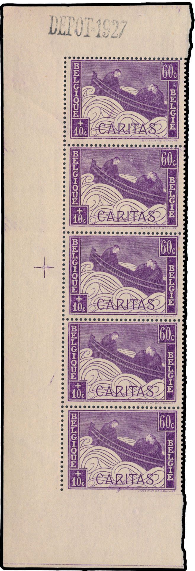 N° 251 in strip van 5 (verticaal), met 