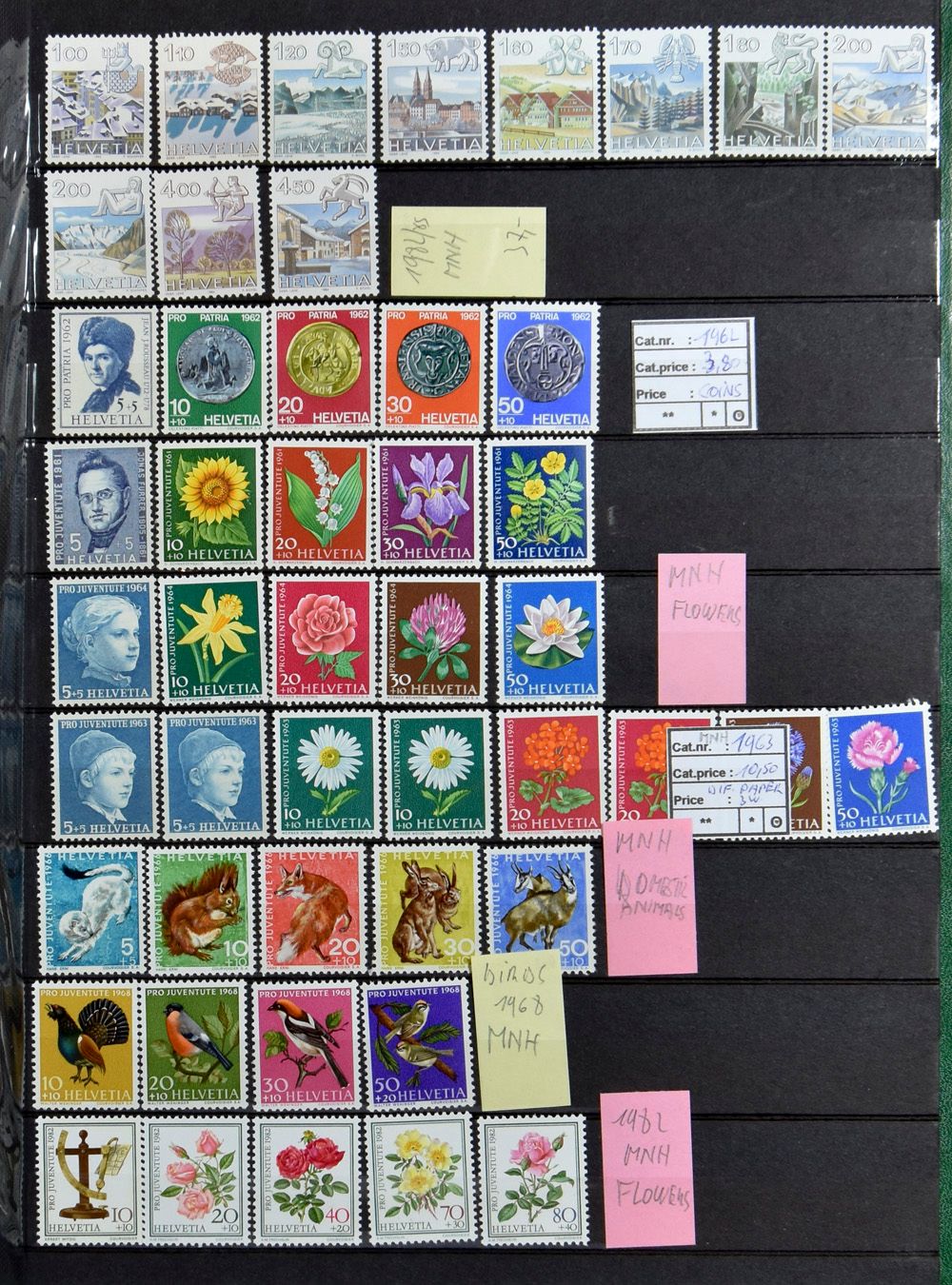 Verschiedene Länder in Einsteckbüchern, darunter Polen **, Schweiz **, Luxemburg, einwandfrei/schön