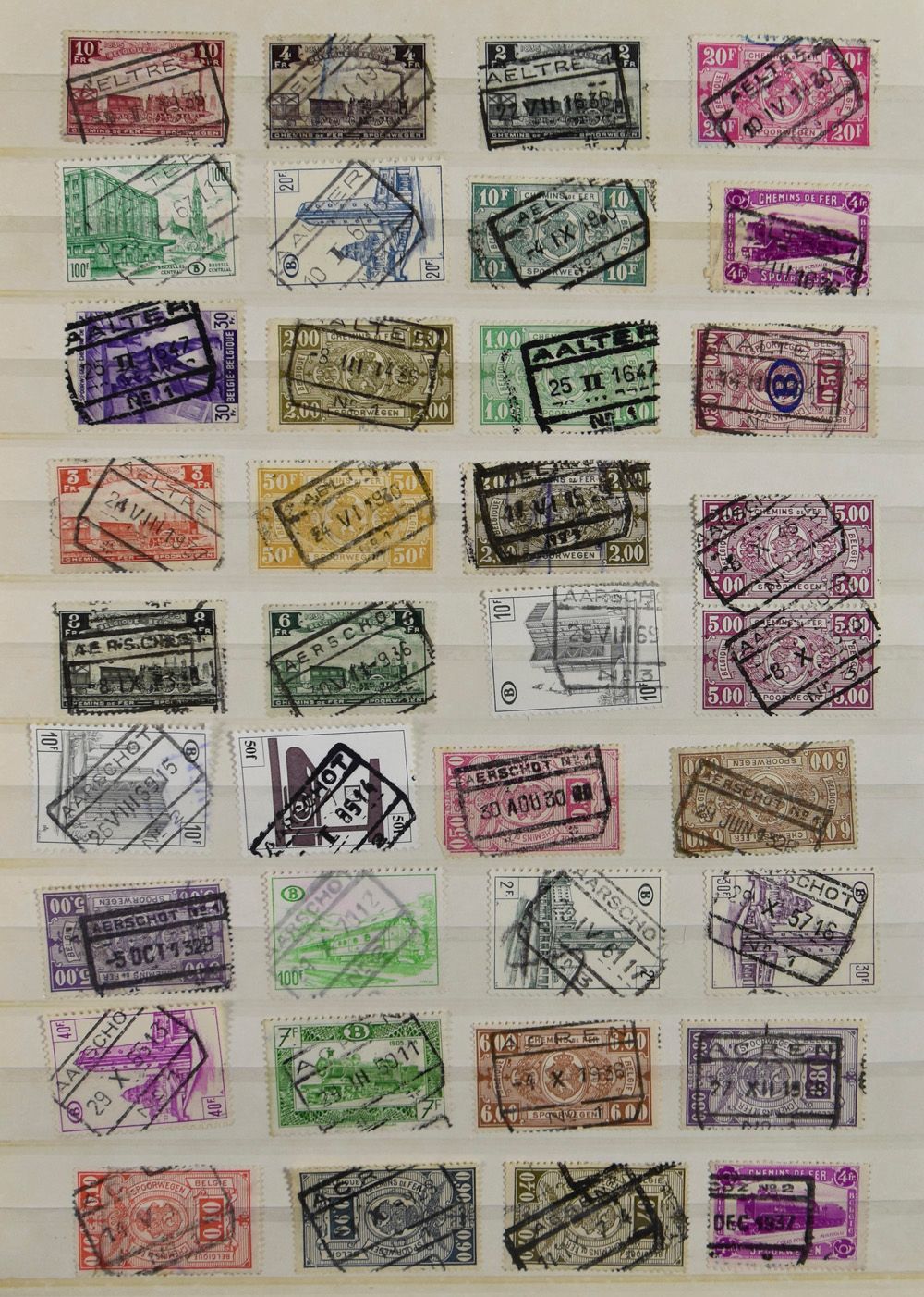1912/1985 Accumulation 1725 stamps with cancellations from Aalst to Henri-Chapelle in stockbook, vf.