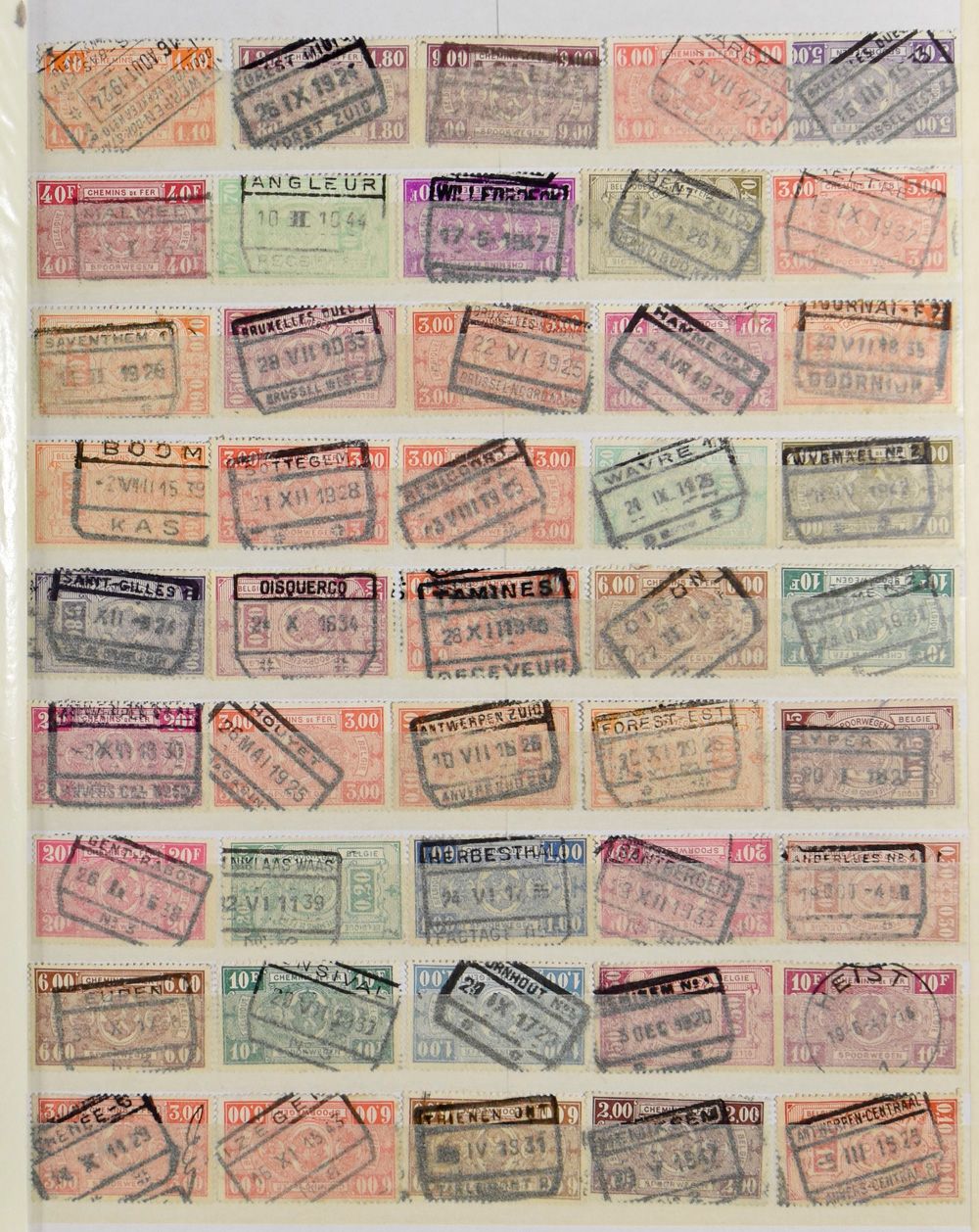 Accumulation 100s of stamps (1898/1969) various cancellations, in 2 stockbooks, vf/f.