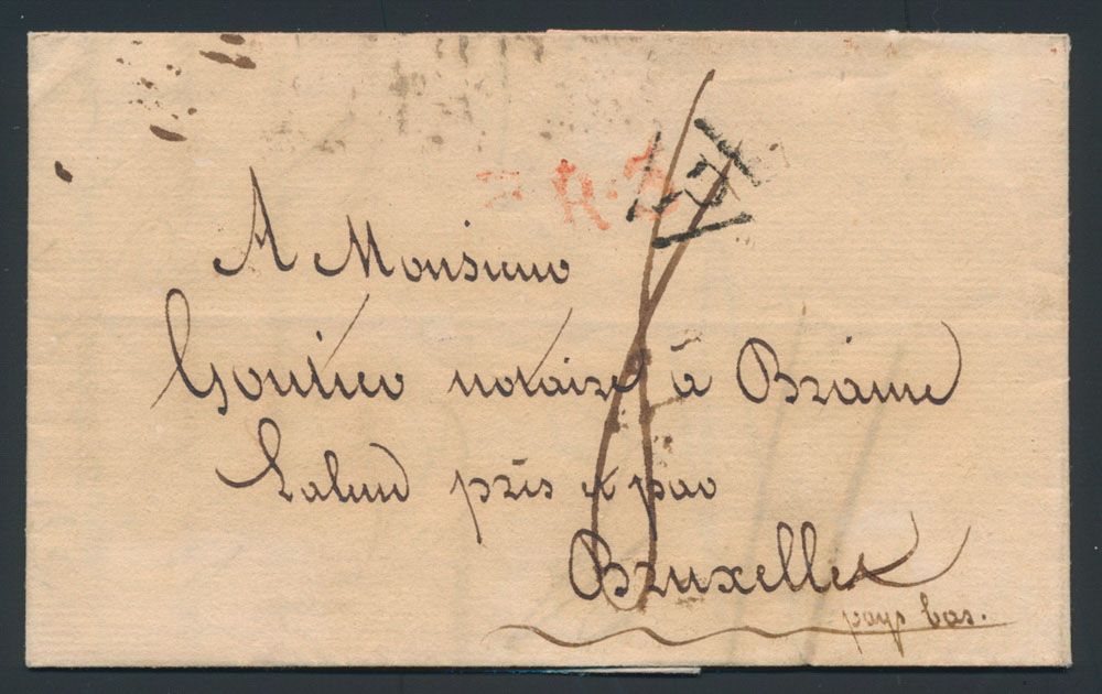 Voorloper Frankrijk (Parijs dd. Mei 1824) naar Braine L'Alleud, manuscript 