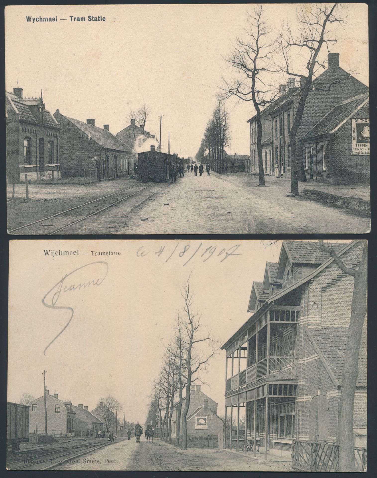 Provincie Limburg, Wychmael, tramstatie w.o. 1 met stoomtram (3 stuks)
