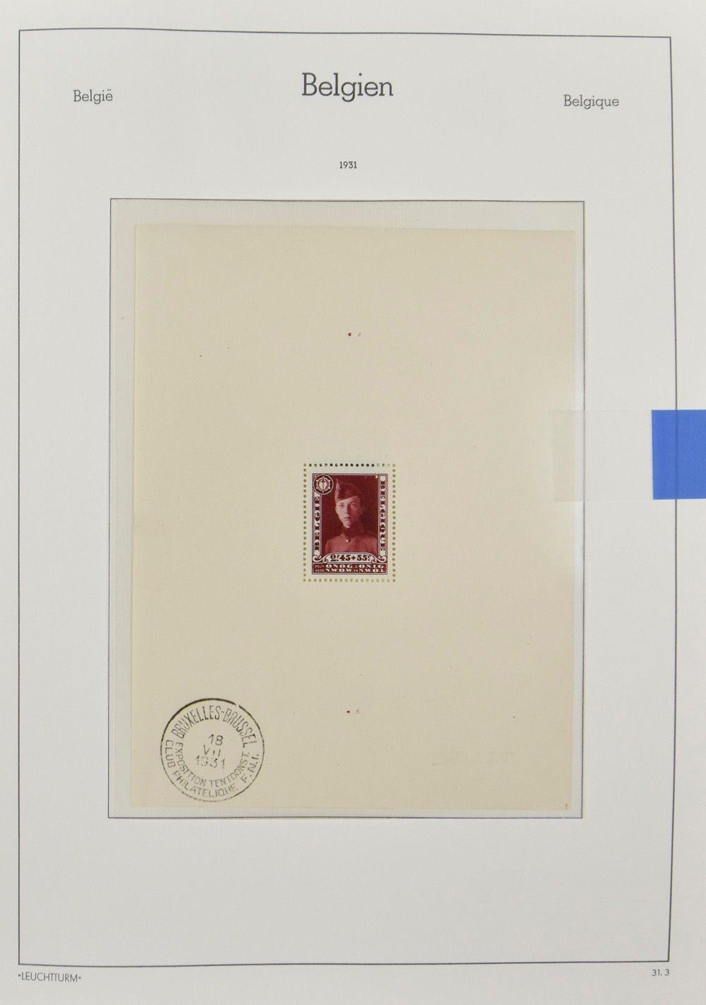 1924/1986 Verzameling blokken in Leuchtturm album, w.o. BL 1 (*), BL 2 * (te smal), BL 3 **, BL 4 **, BL 9A * (gom beschadigd), kleine Orval blokken ** (met en zonder nummer), BL 26/32 **, velletjes thema Belga **, zm/m/ntz