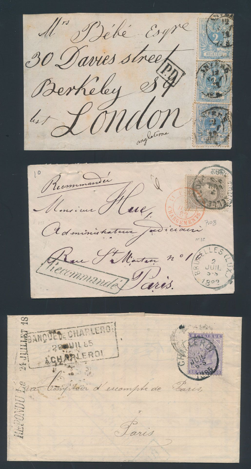 Vanaf N° 23 tot 46, mooie verzameling in album, vele poststukken (binnen- en buitenland), allerlei stempels (Relais, roulette, hoefijzer, postkaarten), prachtig geheel, zm/m/ntz 