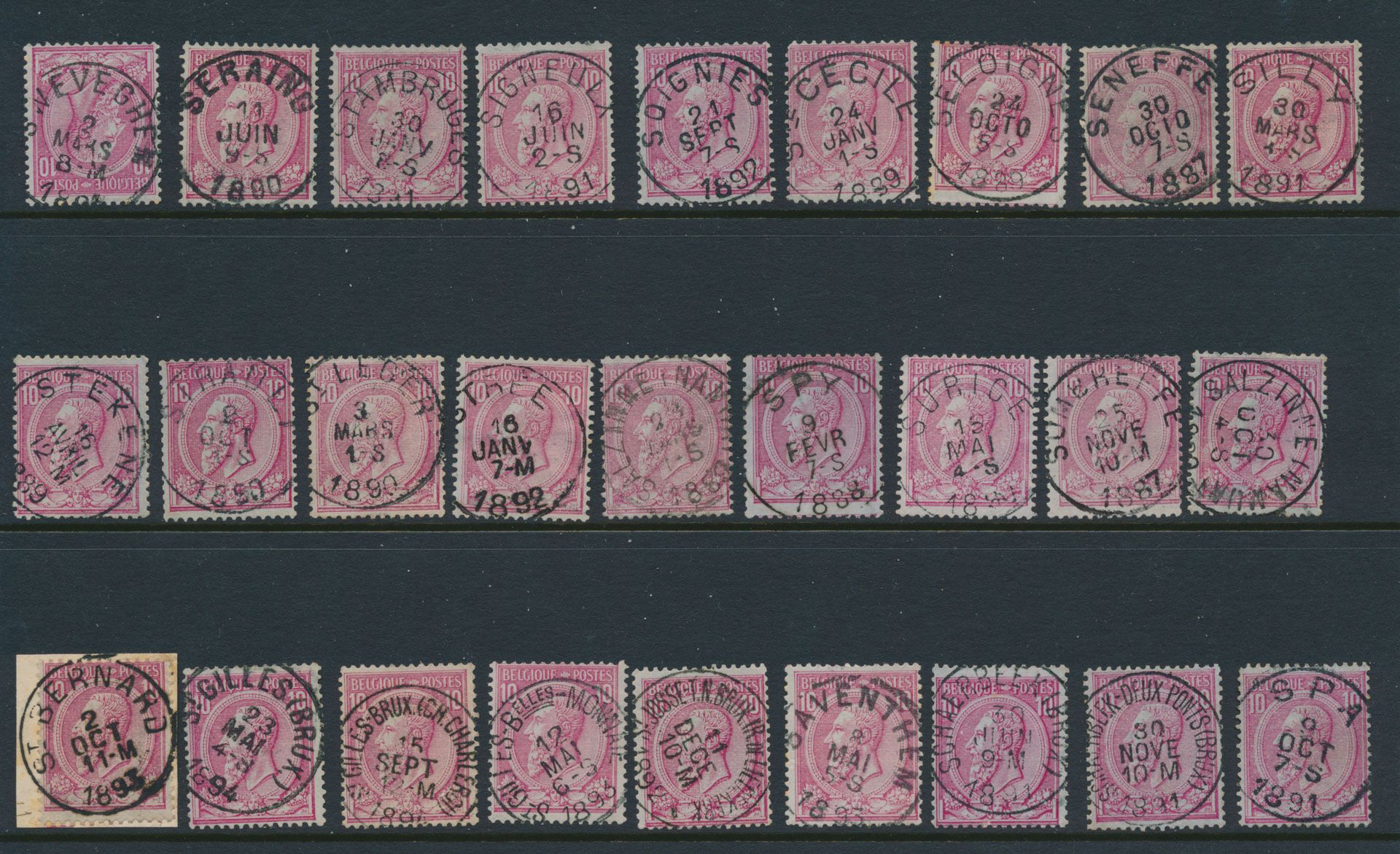 N° 46, nice collection of centrally cancelled stamps between P and Z (145 stamps) for the specialist stamp collector, vf/f/to be checked