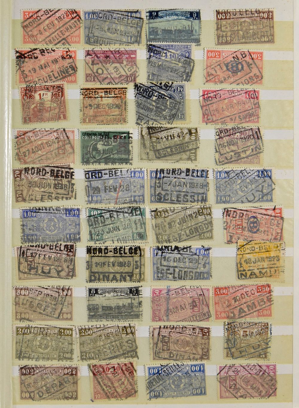 1896/1980 Accumulation +/-1800 stamps in stockbook, including Nord Belge, Mechelen - Terneuzen, C-stamps, Moustache, perforations, including difficult stamps such as Uitkerke, Zétrud, Oudler, Eesen, Cornillon, Bockryck, vf/f