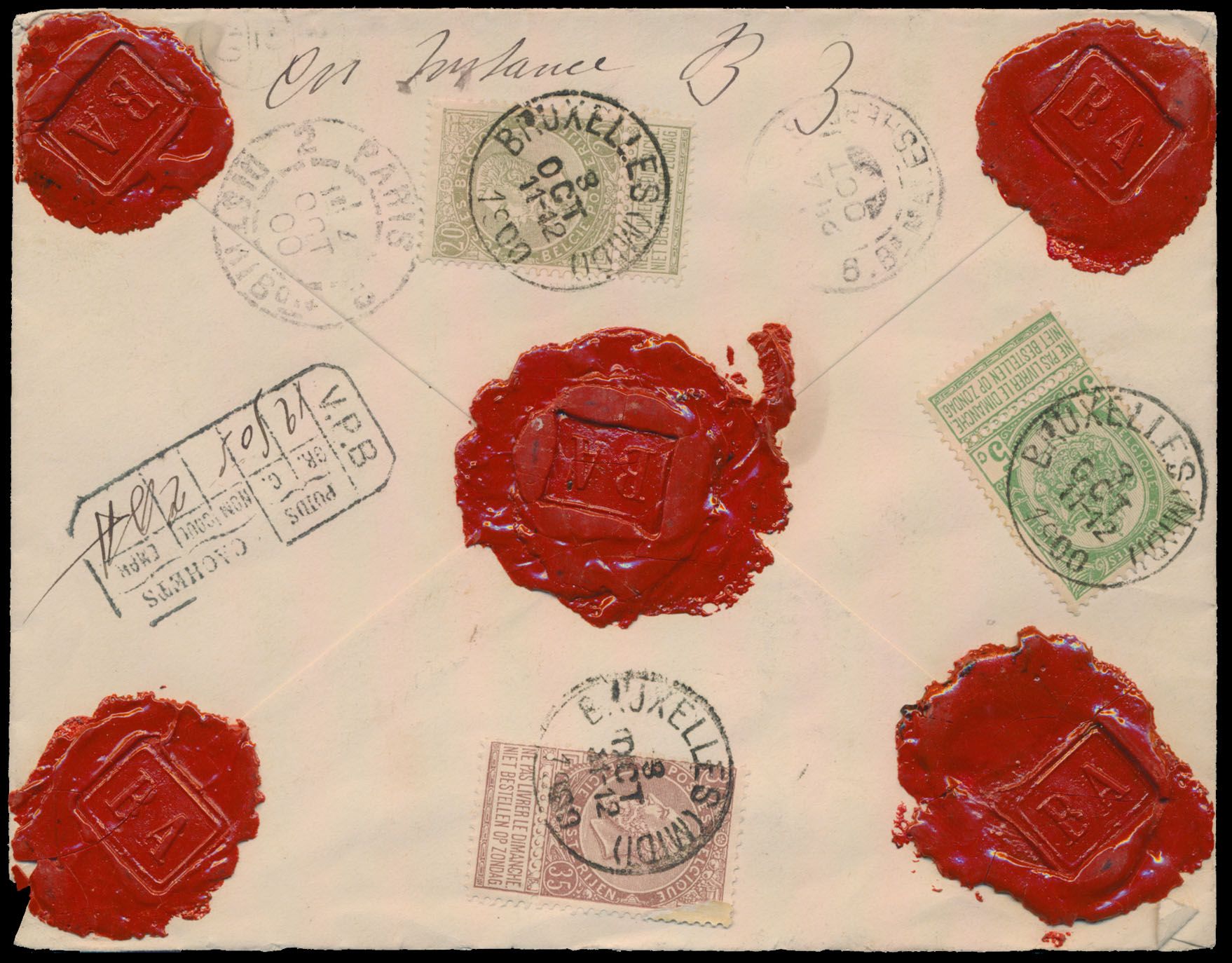 1900 Nos 56, 59 and 61 on insured letter for 