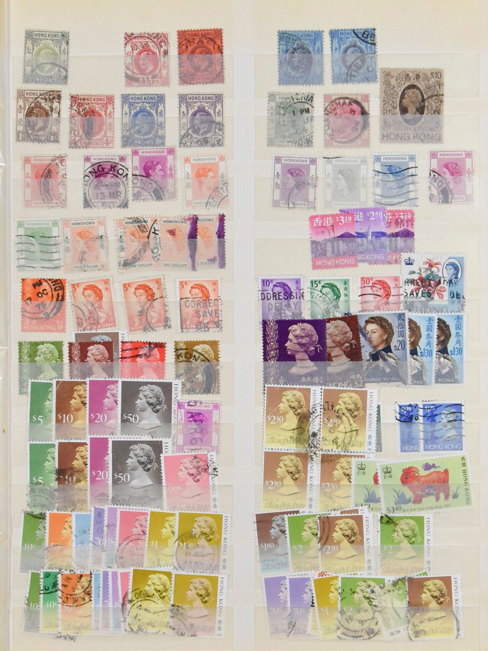 Verschiedene Länder in Einsteckbüchern, darunter Brasilien, Hongkong, britische Territorien, Spanien, Südamerika, Thema, einwandfrei/schön/zu kontrollieren.