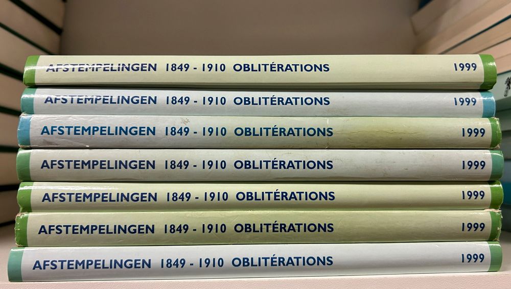 Gespecialiseerde catalogus van Belgische afstempelingen 1849-1910, catalogue spécialisé des oblitérations Belges (7 stuks)