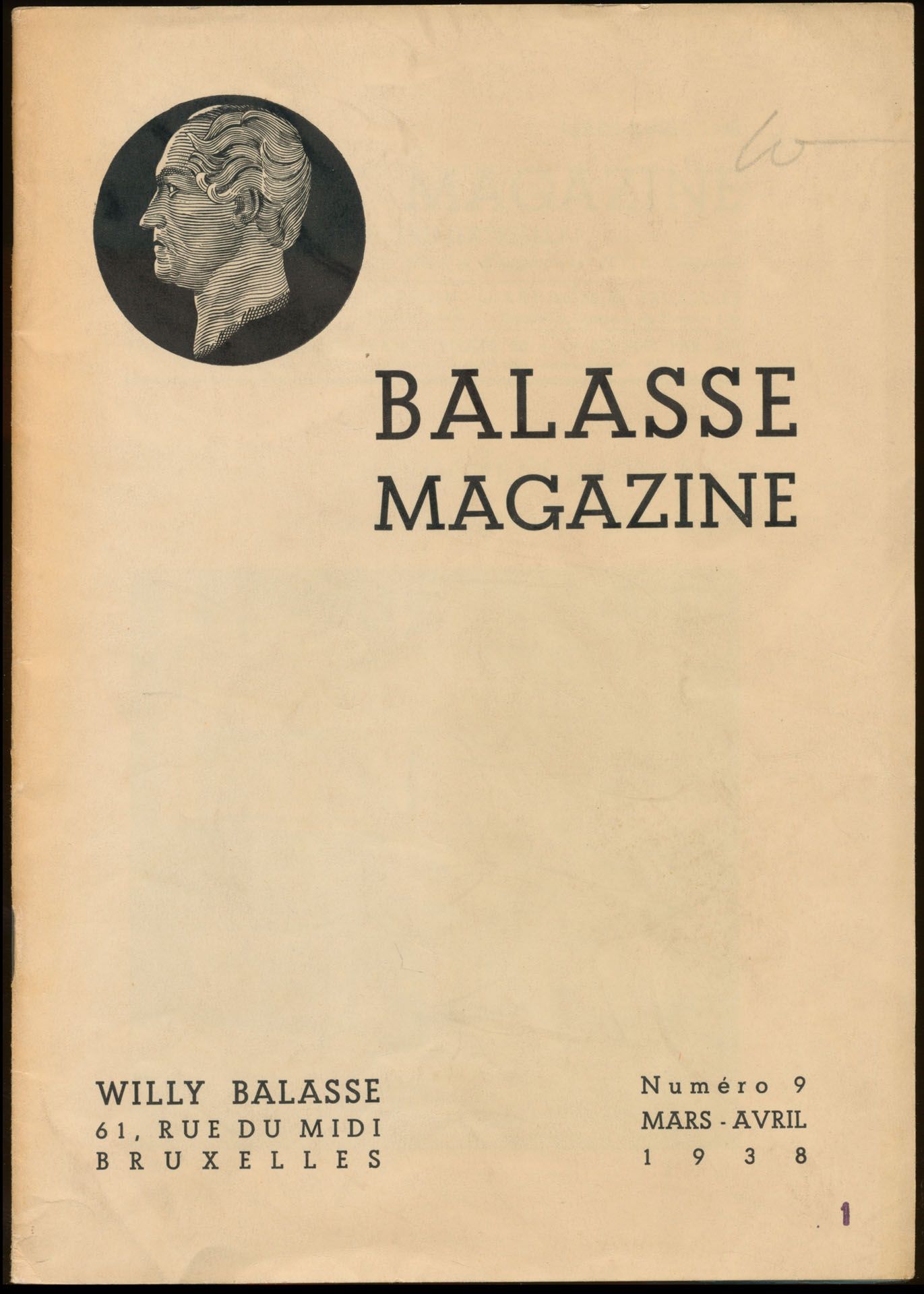 Balasse magazine, numéro 9, mars-avril 1938; Willy Balasse; gedrukt; geniet; Frans; 48 pag.; zachte kaft; in redelijke staat