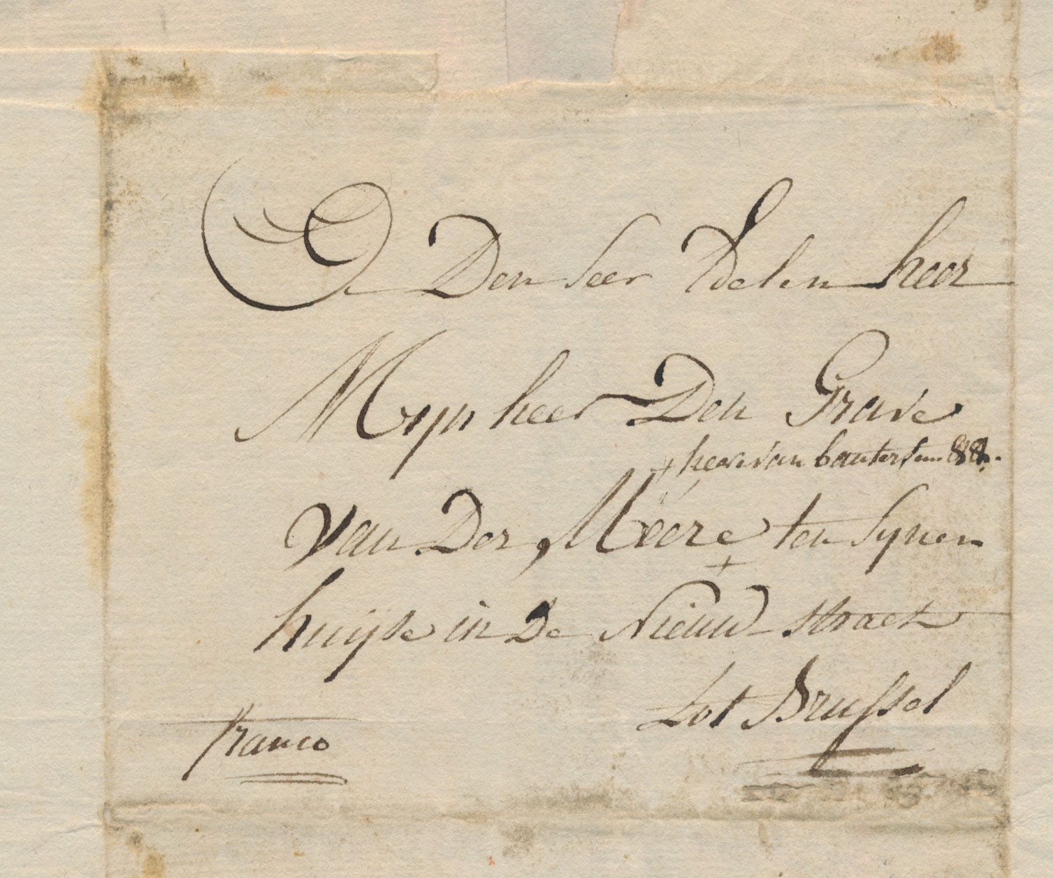 Voorlopers, kleine verzameling van een 33 brieven, alle periodes, merendeel Spaanse en Oostenrijkse, enkele brieven vanuit kleinere dorpen zoals Doel, Deftinghe, Clervaux, etc., zm/m/ntz