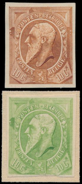 Samenstelling van 26 niet aangenomen ontwerpen, kleurproeven vd plaat, ongetand met *, op wit dun papier (Stes tussen 2063/2093), zm/m/ntz.