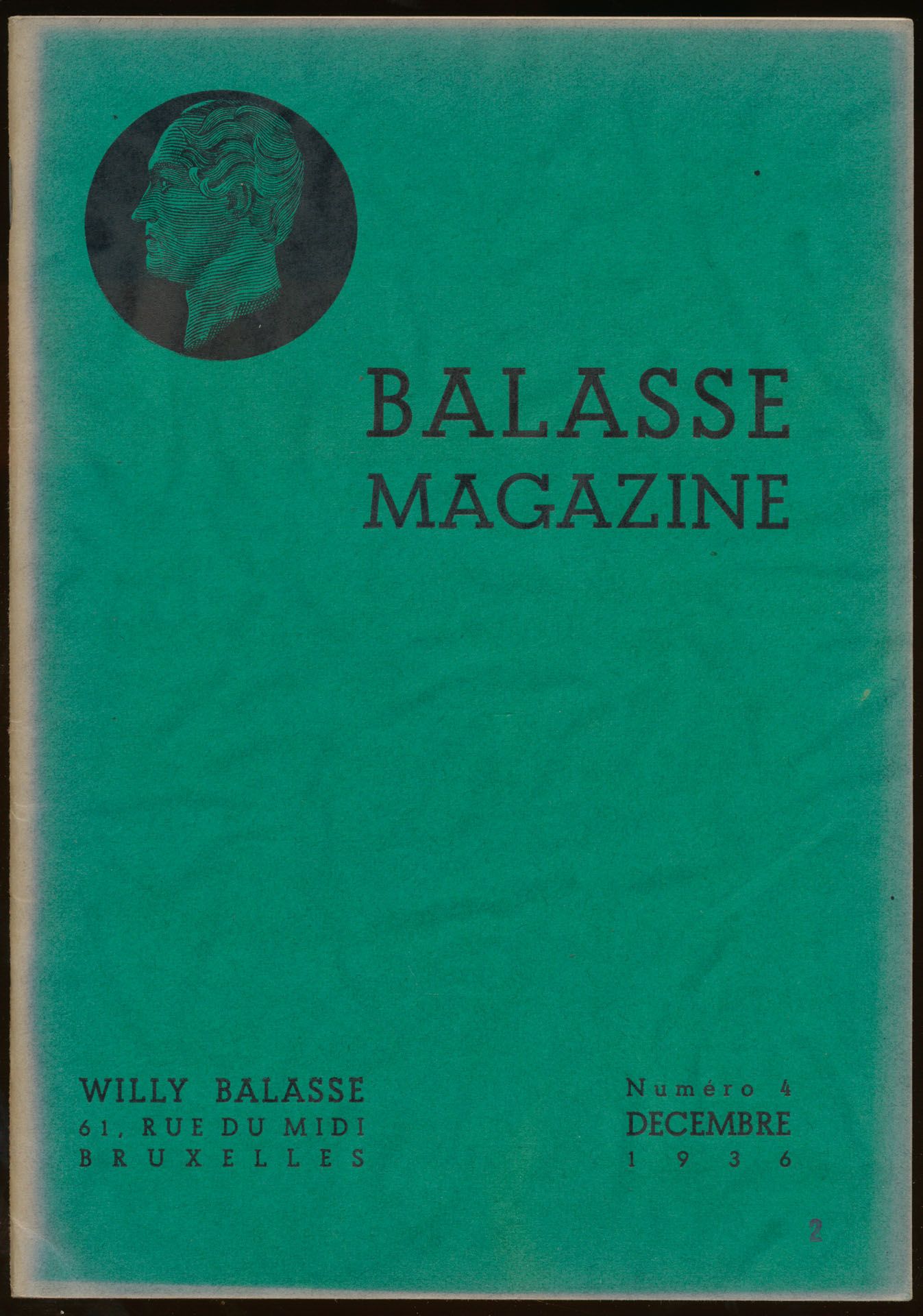 Balasse magazine, numéro 4, décembre 1936; Willy Balasse; gedrukt; geniet; Frans; 60 pag.; zachte kaft; in redelijke staat