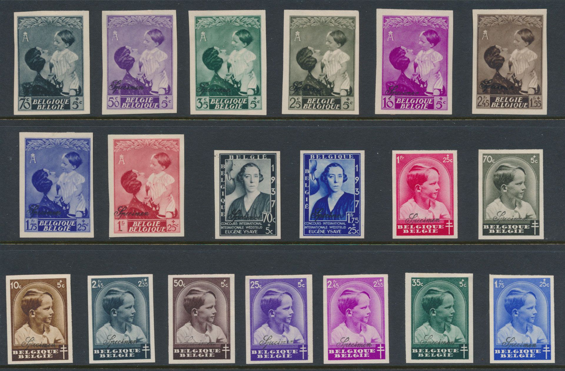 Nos 438/45, 447/54 and 456/57, the sets imperforate *, vf (OBP €760)