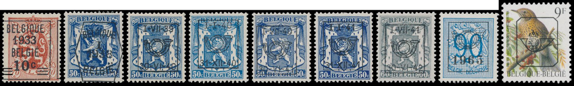 1929/1996, volledige verzameling op Davobladen  (2 zegels met *), zm/m (OBP € 2.800)