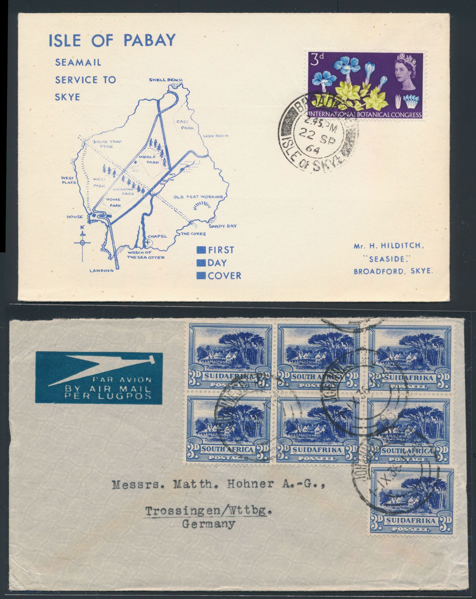 Hundreds of postal items, including many South Africa period 1935/1970, postcards Netherlands, vf/f 