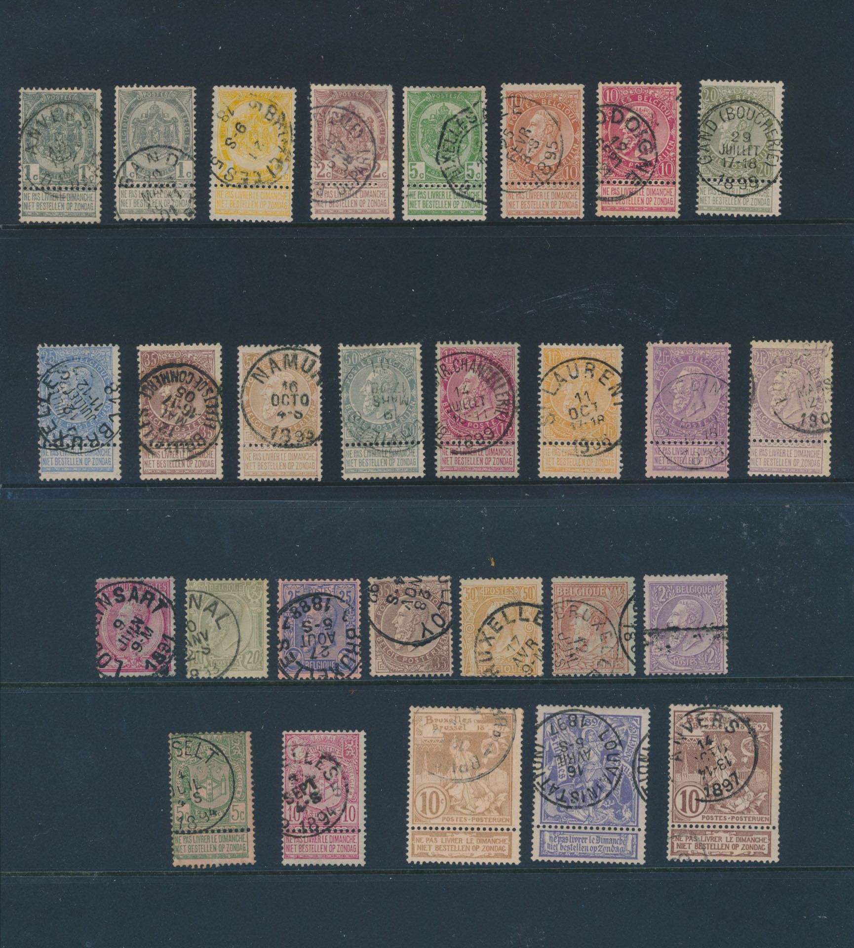 N° 46/52, 53/66, 68/69 en 71/73, enkele mooie stempels, zm/m (OBP +€200)