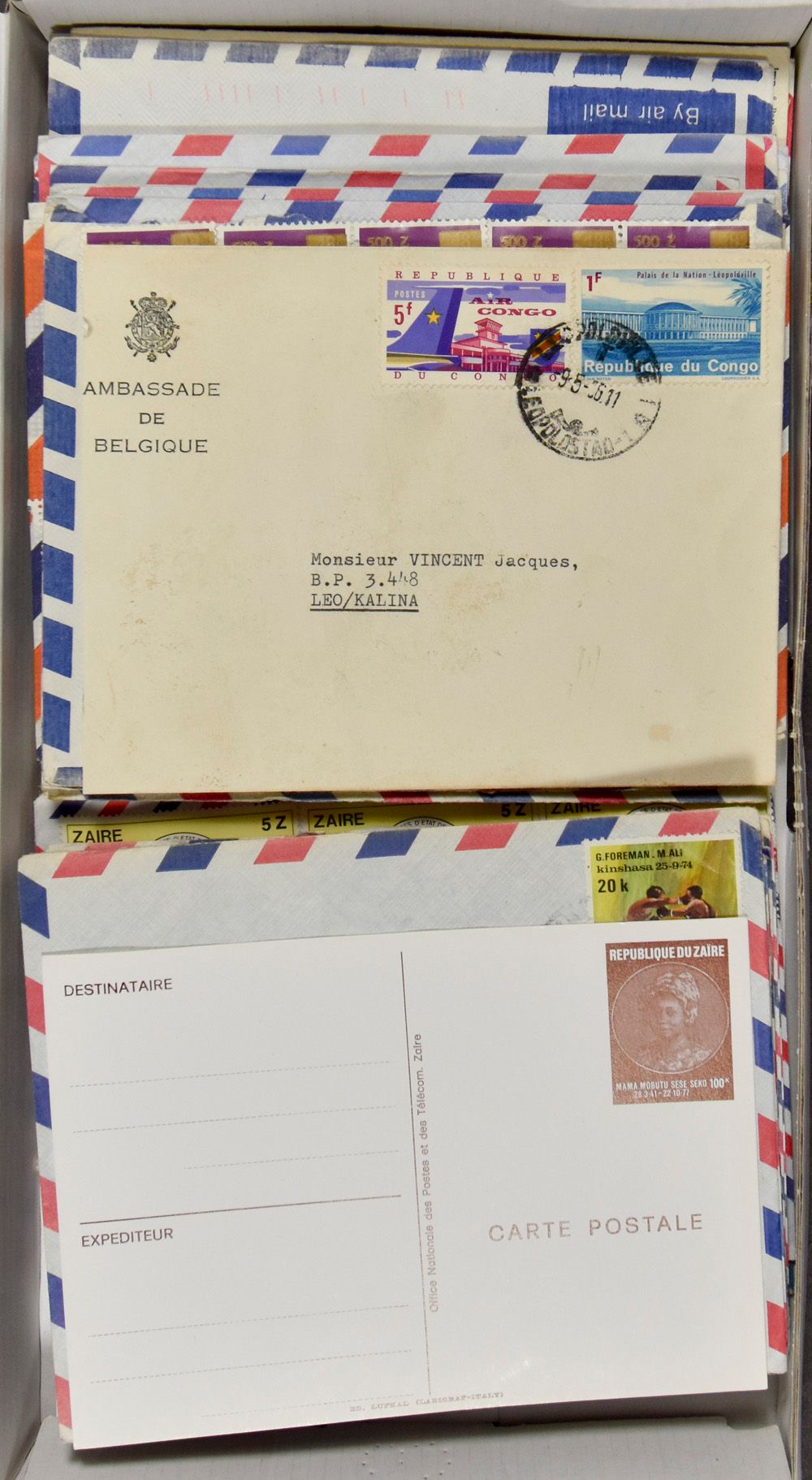 1928/2008, accumulation of 82 covers of Congo Free state, Belgian Congo, Republic of Congo, Zaire, Burundi and Rwanda, nice franking for specialist, vf/f